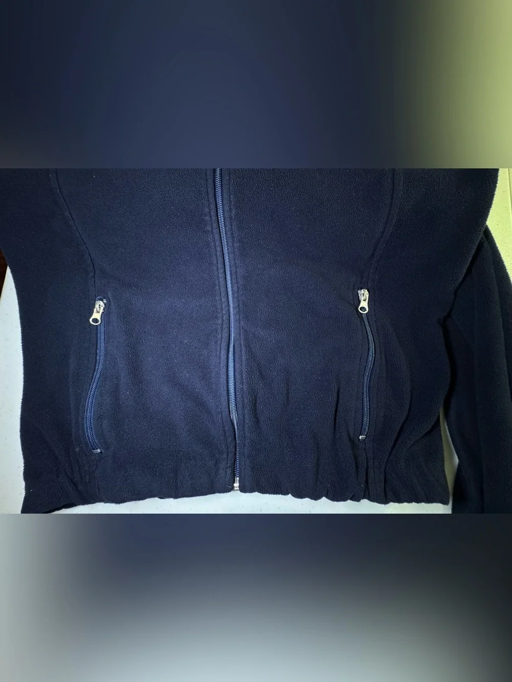 Harmony Public Schools Navy Fleece Jacket Size Youth XL full Zipper closure